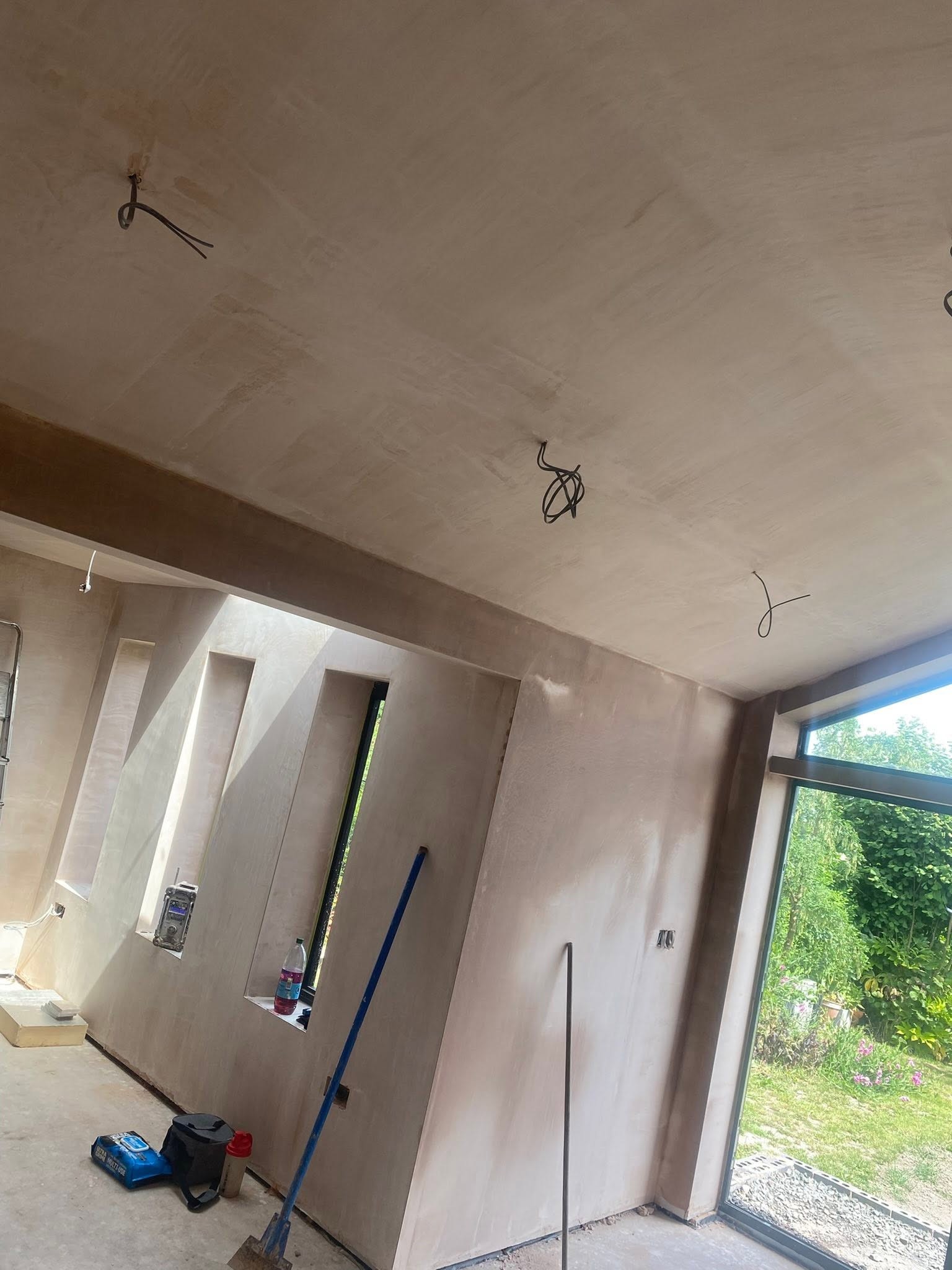 Saint Martins extension with a boxed beam and vaulted ceiling in fresh plaster
