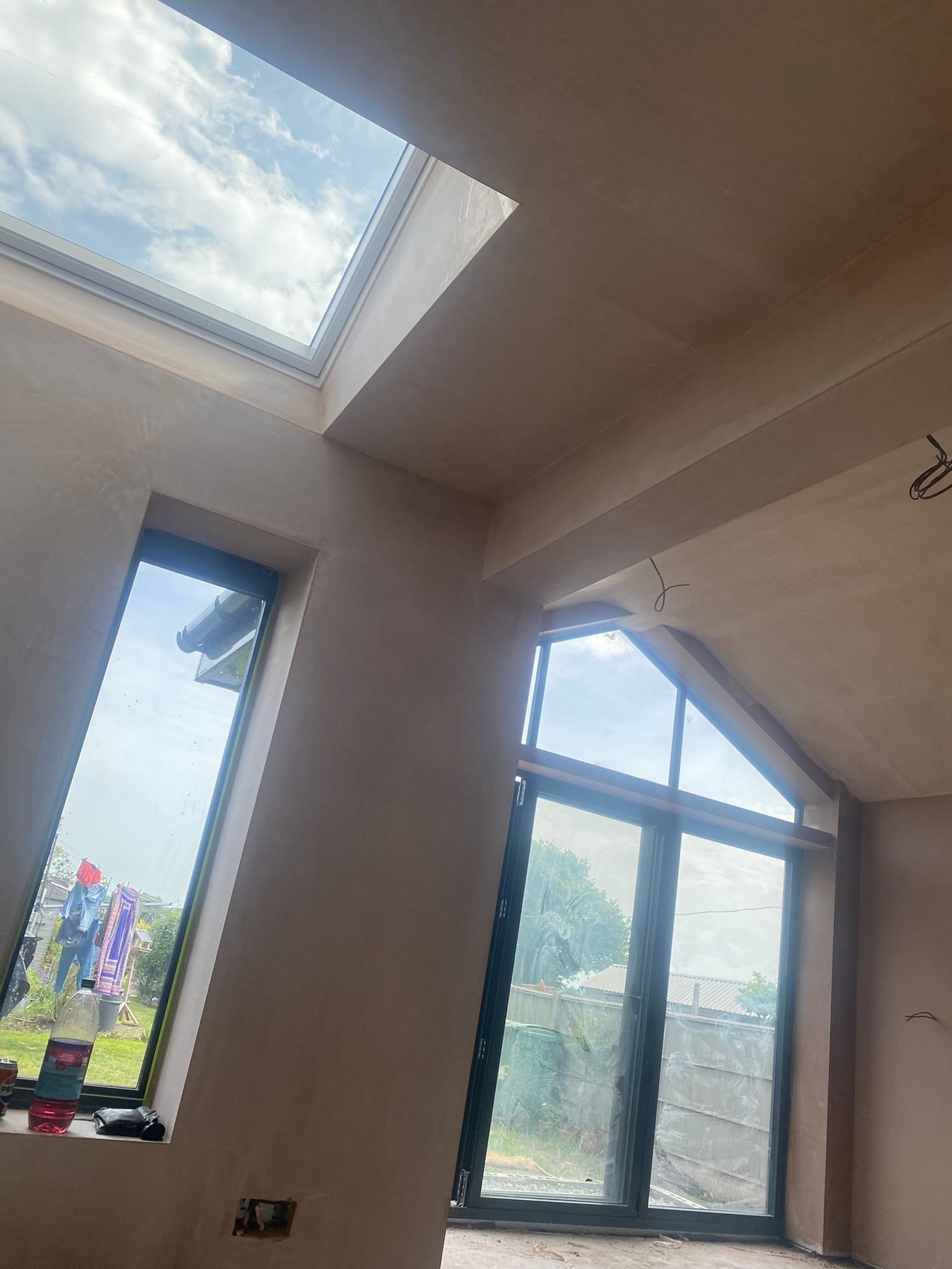 Roof lantern and tall window reveals in the Saint Martins extension, crisp plastered edges